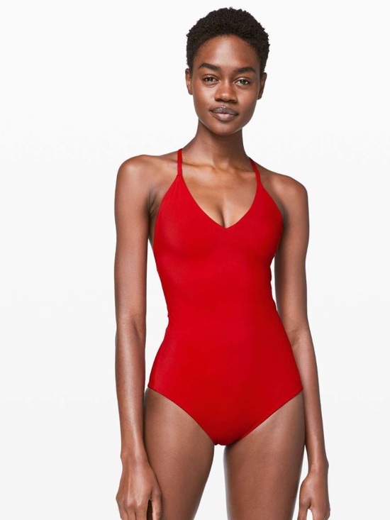 Lululemon Weave The Waves One Piece Swimsuit Red Strappy Back Small Sz 4-6? - Picture 12 of 12